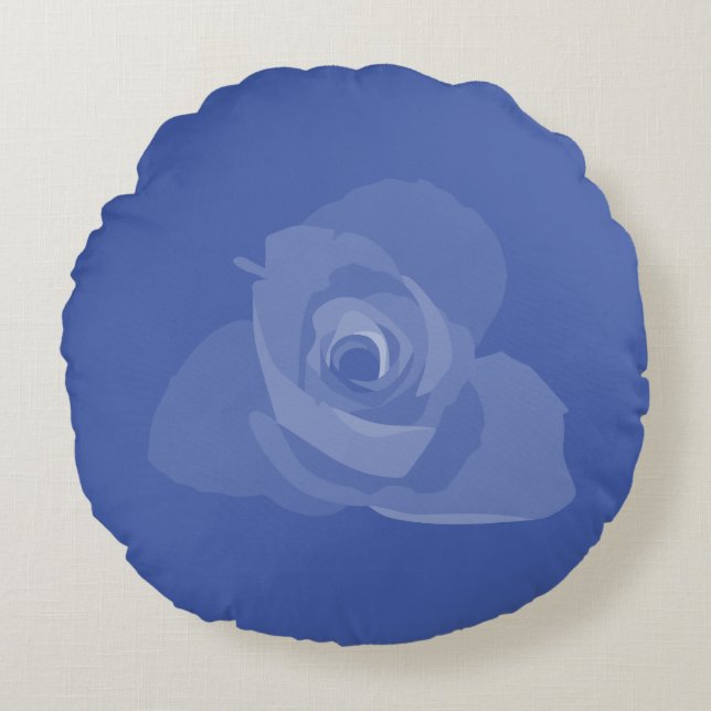 Polite Transparent Modern White Rose Art Round Pillow (Front)