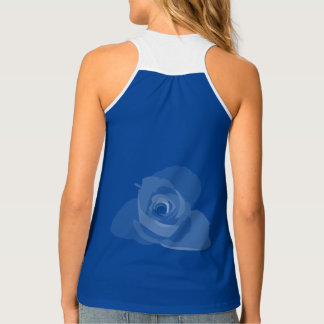 Polite Transparent Modern White Rose Art Tank Top