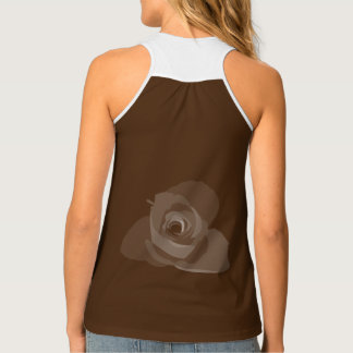 Polite Transparent Modern White Rose Art Tank Top