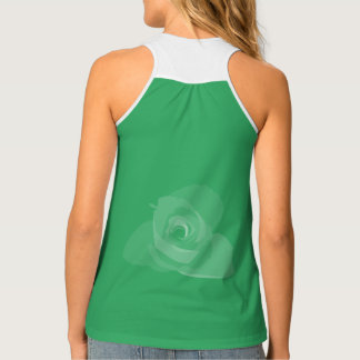 Polite Transparent Modern White Rose Art Tank Top