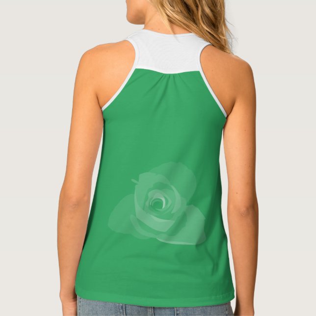 Polite Transparent Modern White Rose Art Tank Top (Back)