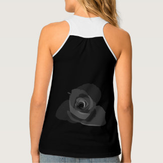 Polite Transparent Modern White Rose Art Tank Top