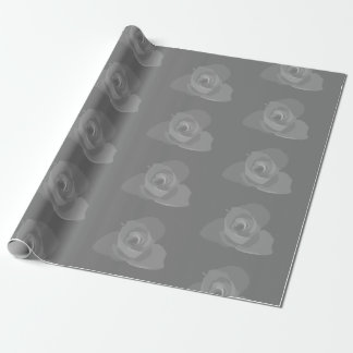 Polite Transparent Modern White Rose Art Wrapping Paper