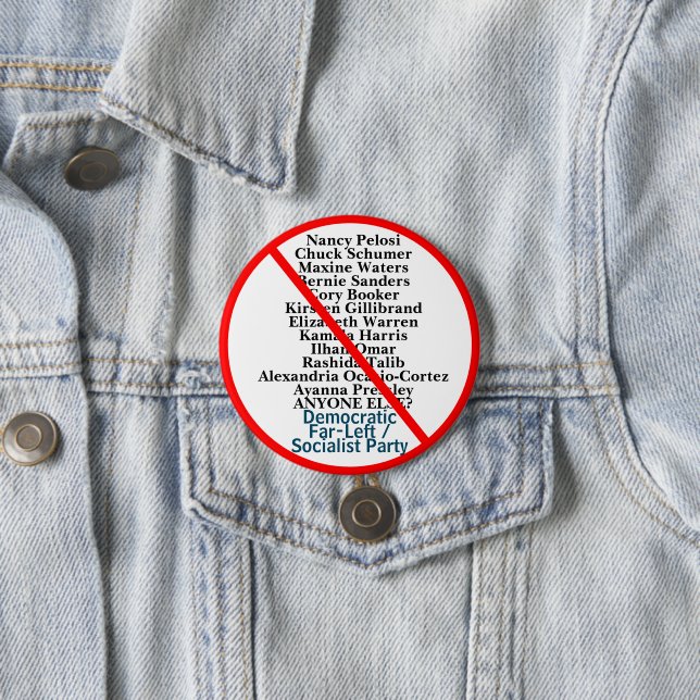 Political Anti-Democratic Far Left Socialist Party Button (In Situ)