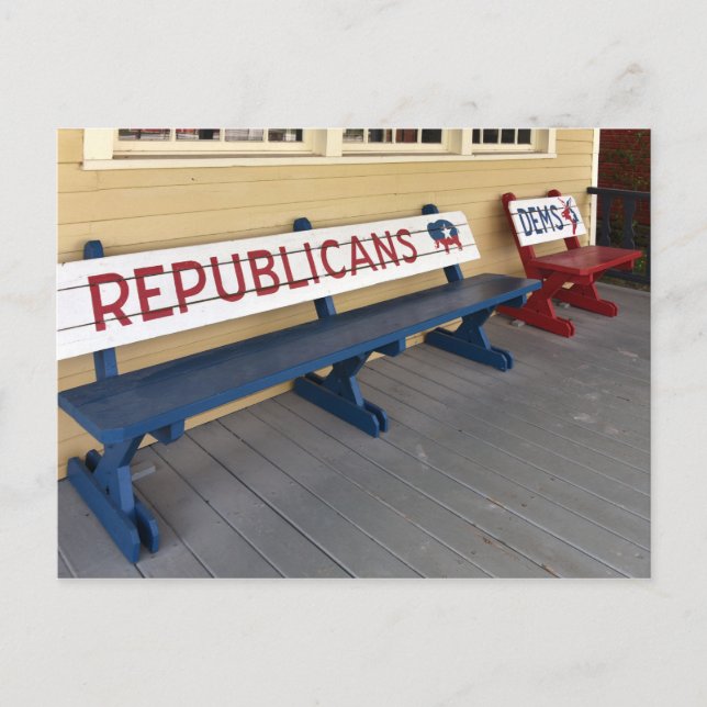 Political Benches in Missouri Postcard (Front)
