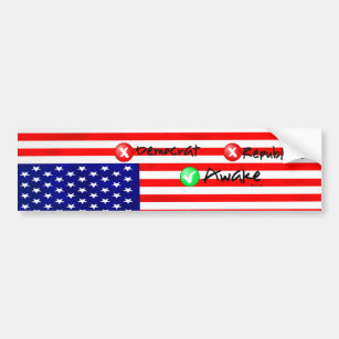 Political Bumper sticker Upside down flag
