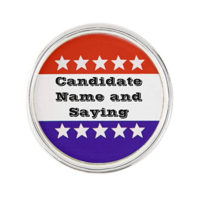 Political Button Lapel Pin (Front)