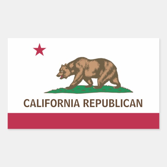 Political California Republican Flag Rectangular Sticker (Front)