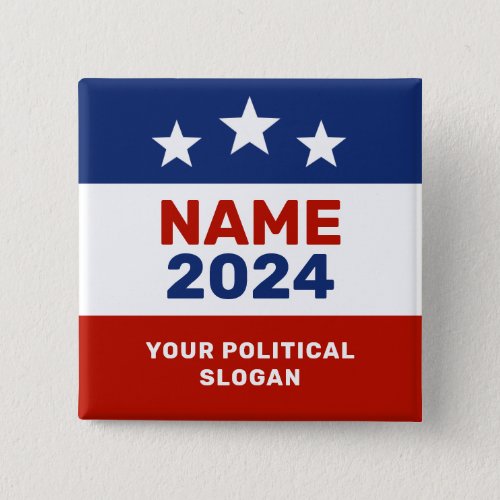 Political Campaign 2024 Red  Blue Election Button