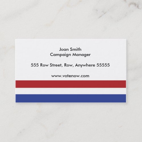 Political Campaign Business Card