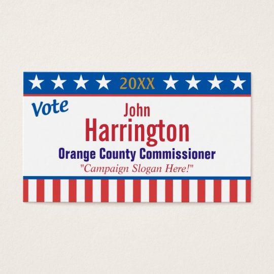 Political Campaign Business Card Vote