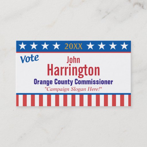 Customizable Political Campaign Business Card (Vote)