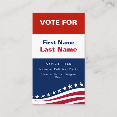 Political Campaign Business Card with QR Code