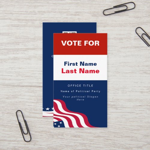 Political Campaign Business Card with QR Code