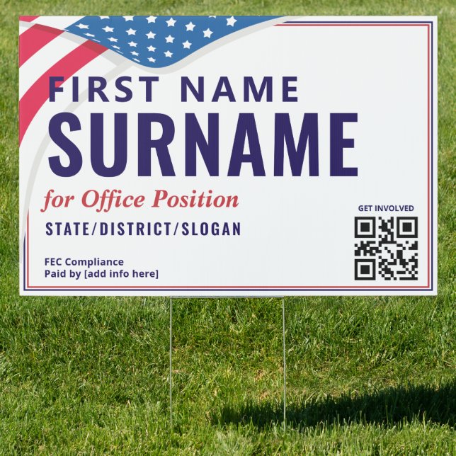 Political Campaign Candidate Name Custom 2026 Yard Sign (Insitu)