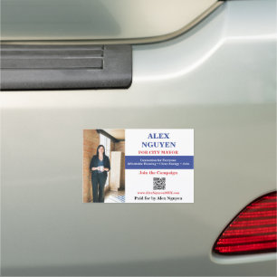 Political Campaign Candidate Photo QR Code Car Magnet