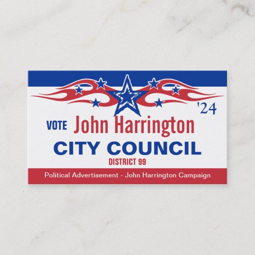 Political Campaign Card - City Council Business Card Template