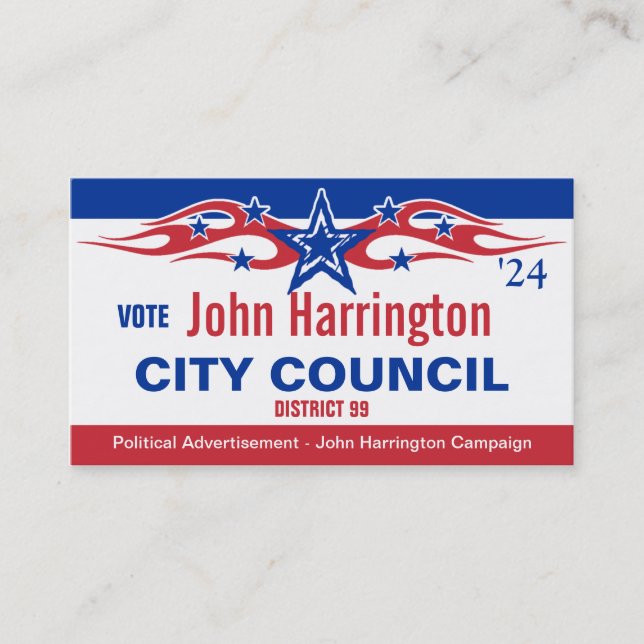 Political Campaign Card - City Council (Front)