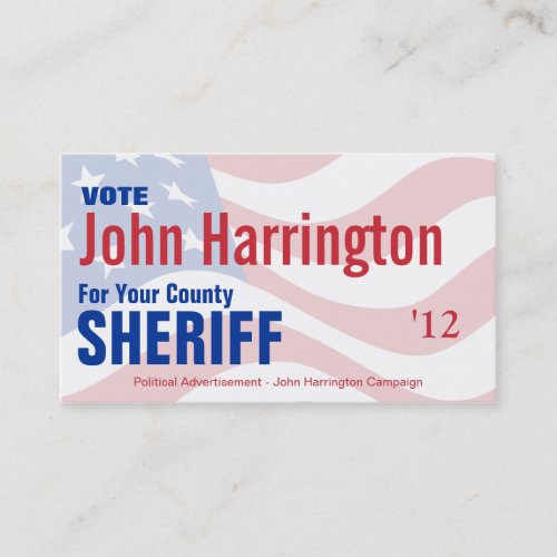 Political Campaign Card _ County Sheriff