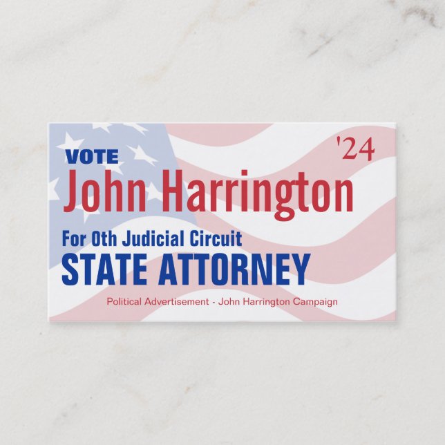 Political Campaign Card - State Attorney (Front)