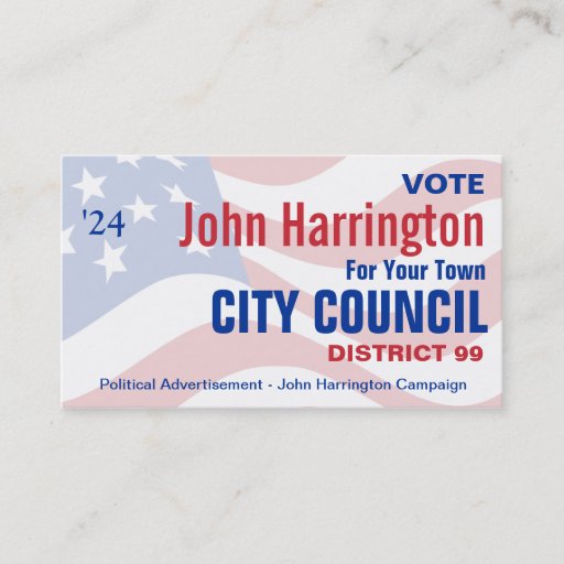Customizable Political Campaign - City Council Business Card