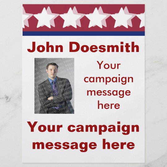 Political Campaign Flyer Template | Zazzle.com