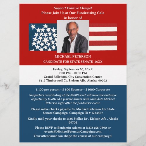 Political Campaign fundraiser Event Flyer