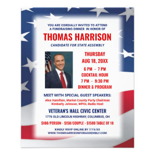 Political Campaign Fundraising Dinner with Photo Flyer