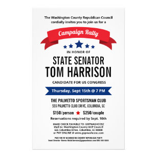 Political Campaign Fundraising Flyer with Banner 