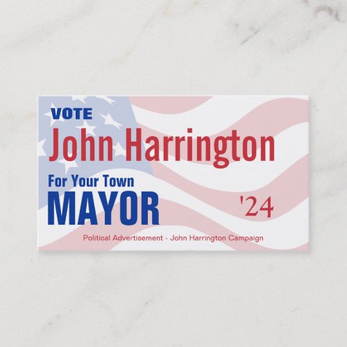 Political Campaign - Mayor Business Card