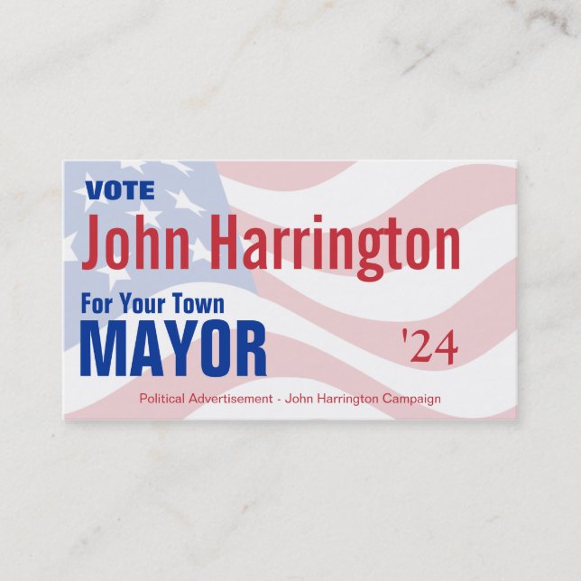 Political Campaign - Mayor Business Card (Front)