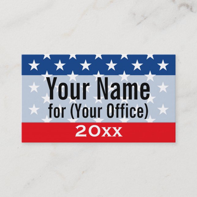 Political Campaign Non-Partisan Printed Candidate Business Card (Front)