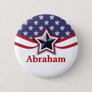 Political Campaign Patriotic Election Name Tags Pinback Button by USA_Products at Zazzle