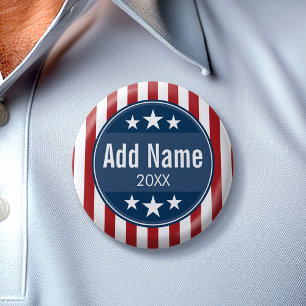 Political Campaign - Patriotic Stars and Stripes Button