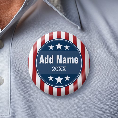 Political Campaign _ Patriotic Stars and Stripes Button