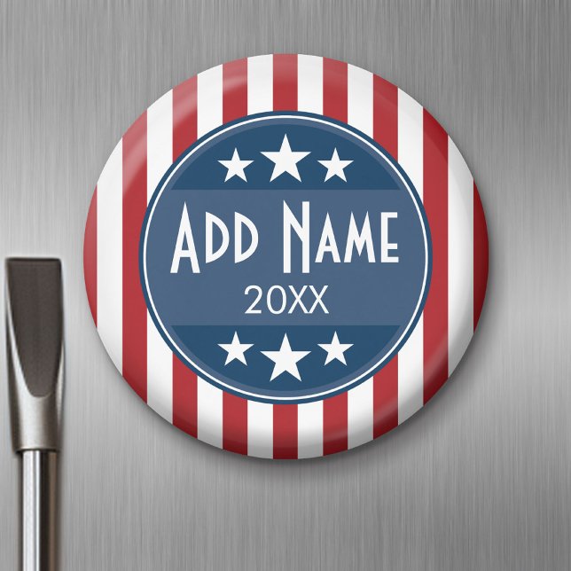 Political Campaign - Patriotic Stars and Stripes Magnet (Custom Magnet)