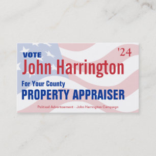Political Campaign - Property Appraiser Business Business Card