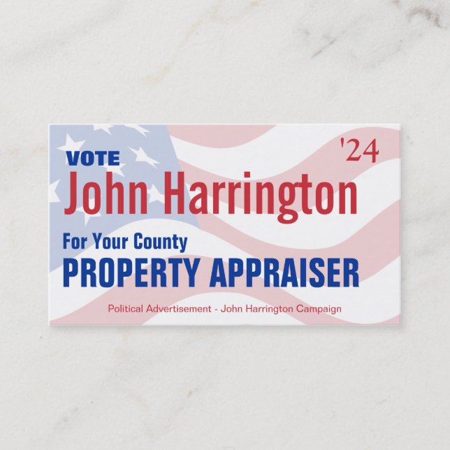 Political Campaign - Property Appraiser Business Card (Front)