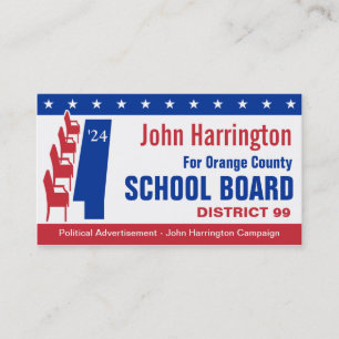 Political Campaign - School Board Business Card