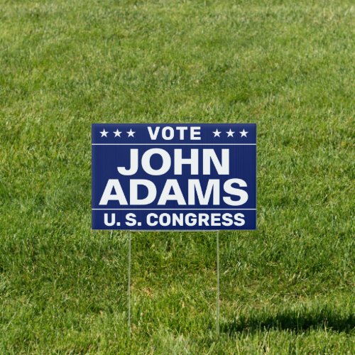 Political Campaign Simple Blue White Yard Sign