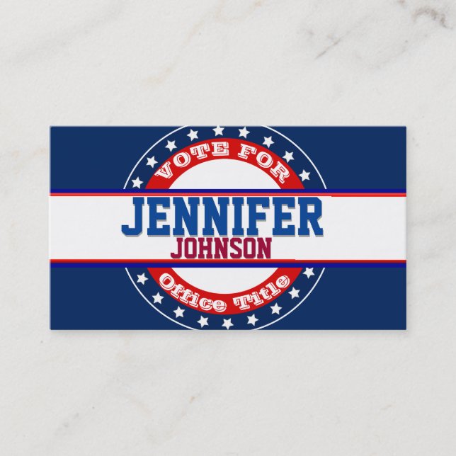 Political Campaign Template Business Card (Front)