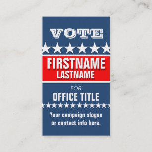 Political Campaign Template Business Card