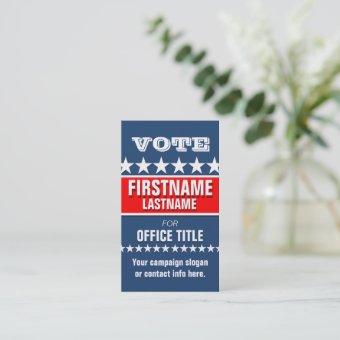 Political Campaign Template Business Card | Zazzle