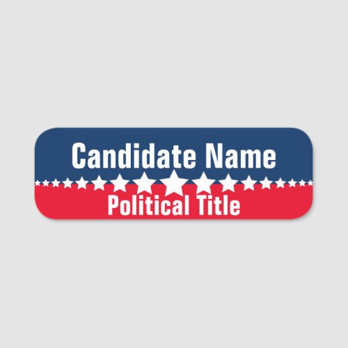 Political Campaign Template Name Tag