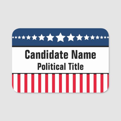 Political Campaign Template Name Tag