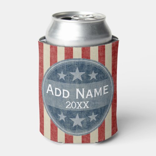 Political Campaign _ vintage stars and stripes Can Cooler
