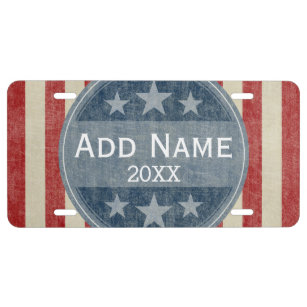 Political Campaign - vintage stars and stripes License Plate
