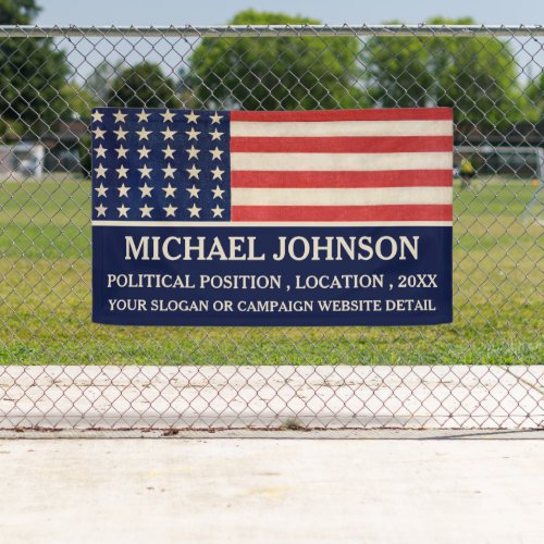  Political Campaign Vintage USA Flag  Banner