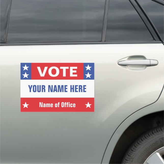 Political Campaign with red white blue, stars Car Magnet (In Situ)