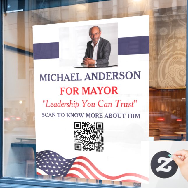 Political Candidate Campaign Window Cling (Cafe Window)